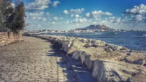 Corniche of Kélibia, Cap Bon coastline known for beaches, cliffs, and Mediterranean landscapes