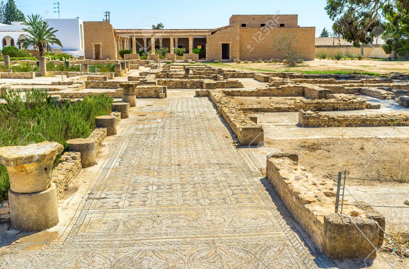El Jem Archaeological Museum, housed in a Roman villa, famous for its ancient mosaics and archaeological treasures