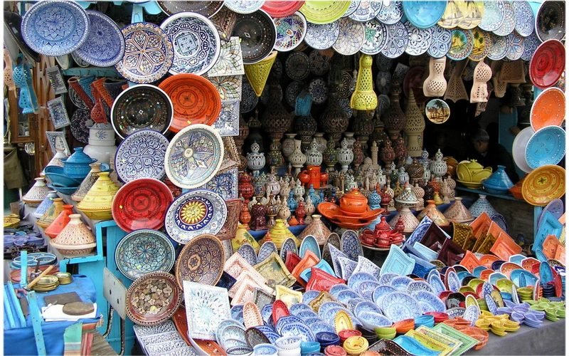 Souk of Kairouan, traditional market in UNESCO-listed medina, known for carpets, leather, and local crafts