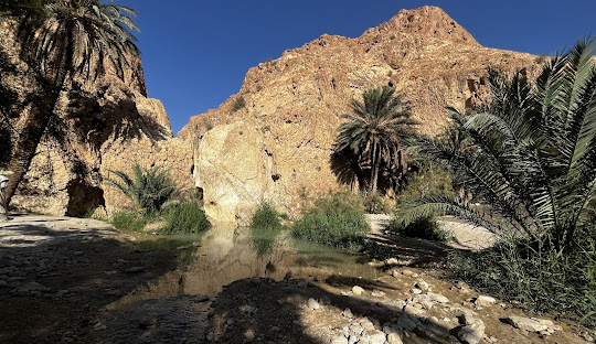 Tamerza, mountain oasis in Tozeur governorate, known for its waterfalls, canyon, and abandoned village